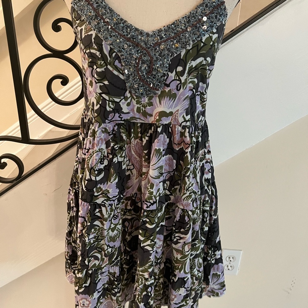 Free People tied rhinestone embellished dress!